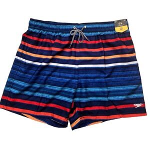Speedo 16" Men's XXL Swim Trunks Multi-Color Blue/Red/Orange NWT